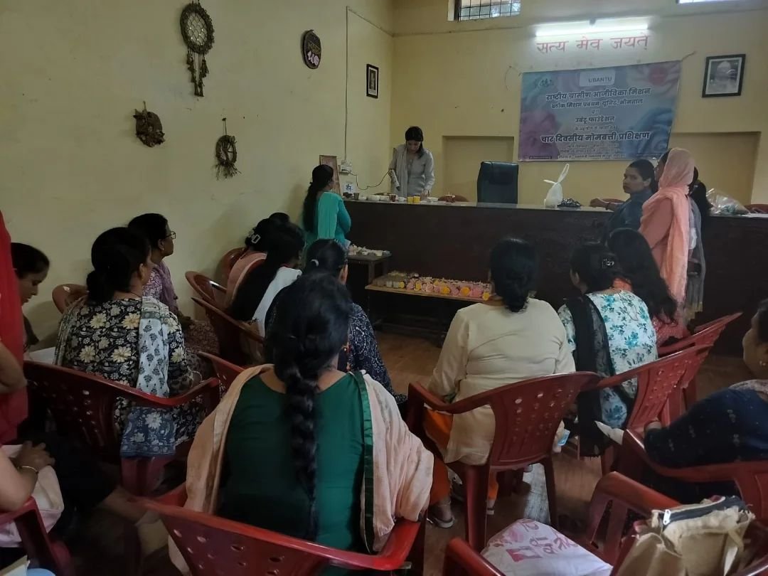 The training room during the candle making training at Bhimtal, Uttarakhand, completed 2 September 2025