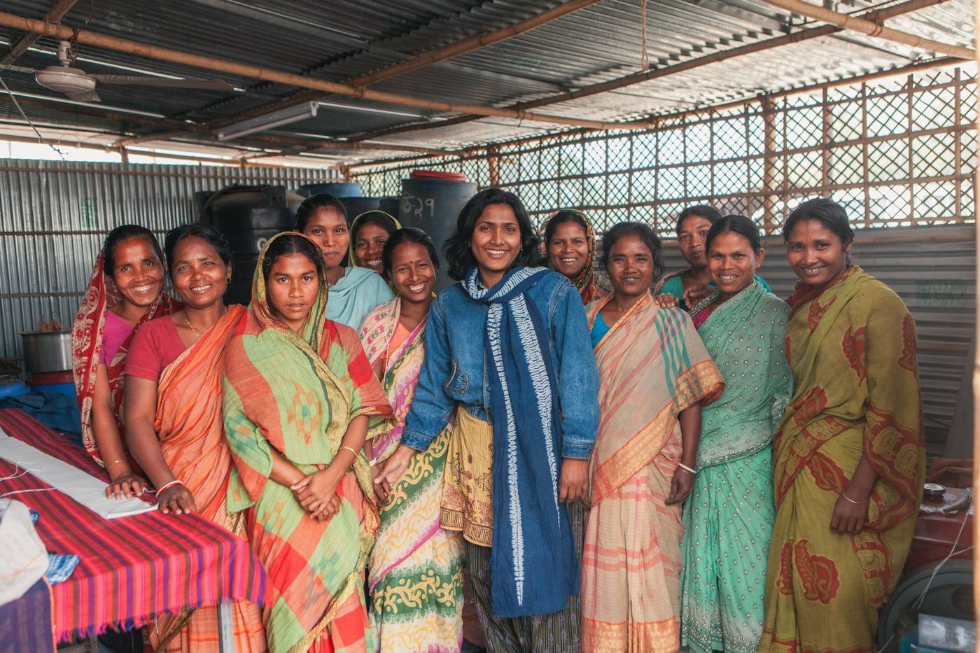 Members of an Indian cooperative working together