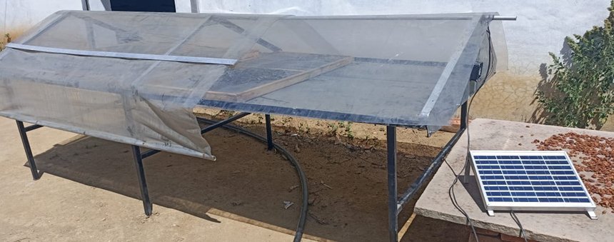 The solar drying unit set up by Ubantu Foundation in Sonbhadra, Uttar Pradesh